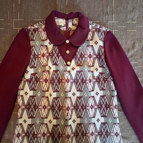 Vintage 70s R&K Knits polyester midi dress - Picture 3 of 4